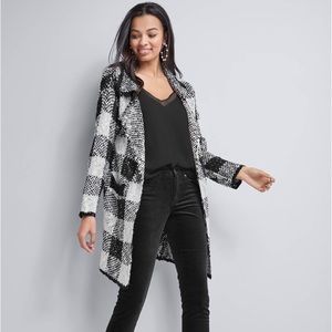 VENUS Sparkle Plaid Long Cardigan NWOT